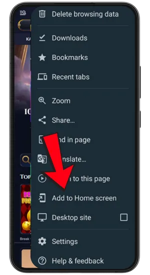 Menu Google Chrome Android